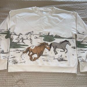 Wild Horses Southwestern Style Crewneck Sweatshirt small